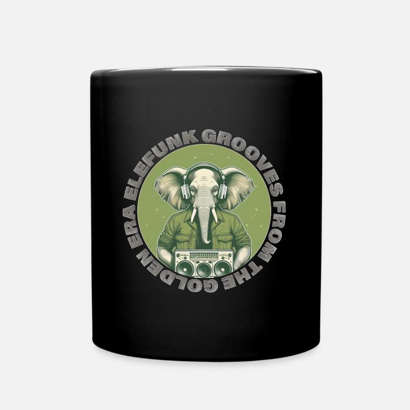 Elefunk Grooves Elefanten Retro Design - Tasse einfarbig - Schwarz