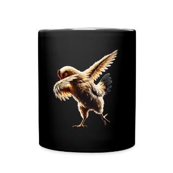 drôle dabbing poulet fermier amoureux des animaux dab - Mug uni - noir - Devant