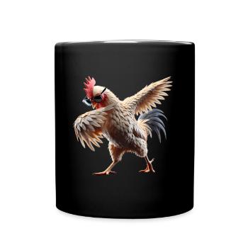 drôle dabbing poulet fermier amoureux des animaux dab - Mug uni - noir - Devant