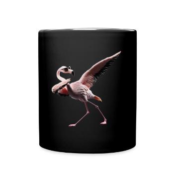 Funny Dabbing Flamingo Farmer Animal Lover Dab - Full Colour Mug - black - Front
