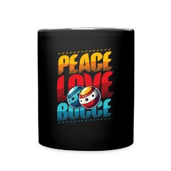 Peace Love Boccia - Éventails de Boccia Style Vintage - Mug uni - noir - Devant