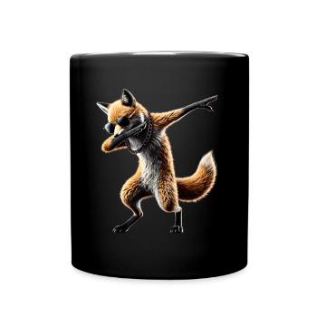 Lustiger Dabbing Fuchs Dance Tierliebhaber Dab - Tasse einfarbig - Schwarz - Vorne