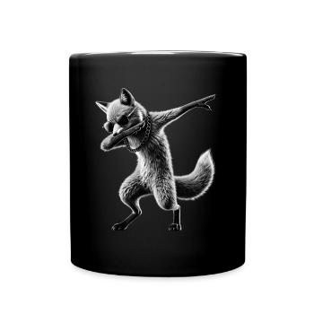 Lustiger Dabbing Fuchs Dance Tierliebhaber Dab - Tasse einfarbig - Schwarz - Vorne
