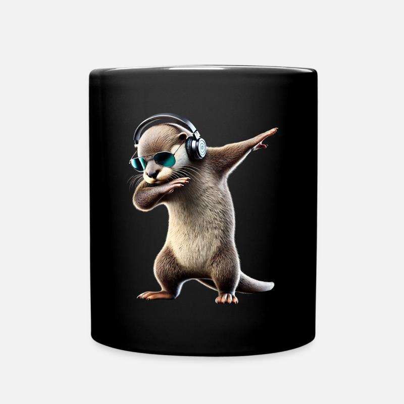Lustiger Dabbing Otter Dance Tierliebhaber Dab - Tasse einfarbig - Schwarz