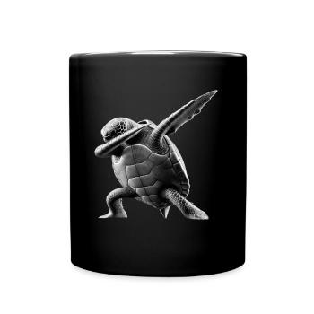Drôle Dabbing Tortue de mer Amoureux des animaux - Mug uni - noir - Devant