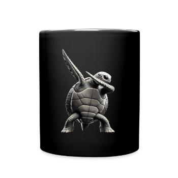 Drôle Dabbing Tortue de mer Amoureux des animaux - Mug uni - noir - Devant
