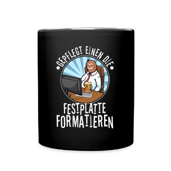Gepflegt einen die Festplatte formatieren - Tasse einfarbig - Schwarz - Vorne
