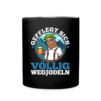 Gepflegt sich völlig wegjodeln - Tasse einfarbig - Schwarz - Vorne