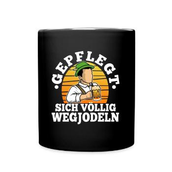 Gepflegt sich völlig wegjodeln - Tasse einfarbig - Schwarz - Vorne