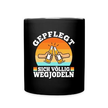 Gepflegt sich völlig wegjodeln - Tasse einfarbig - Schwarz - Vorne