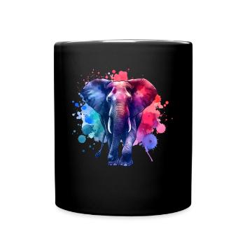 Éléphant de Sumatra - Mug uni - noir - Devant