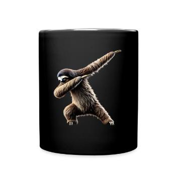 Lustiges Dabbing Faultier Dance Tierliebhaber Dab - Tasse einfarbig - Schwarz - Vorne