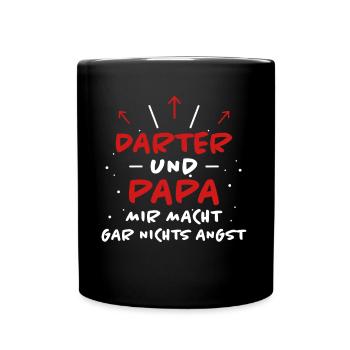 Darter Spruch Dartspieler Lustiges Darter Geschenk - Tasse einfarbig - Schwarz - Vorne