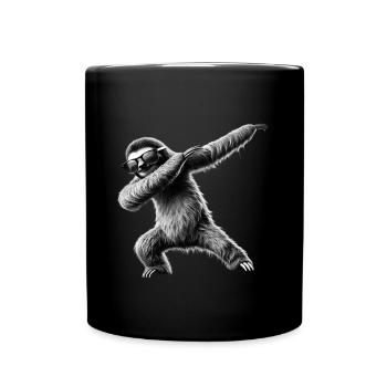 Lustiges Dabbing Faultier Dance Tierliebhaber Dab - Tasse einfarbig - Schwarz - Vorne