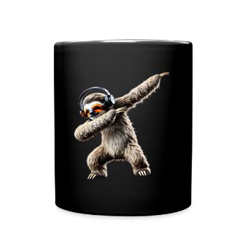 Lustiges Dabbing Faultier Dance Tierliebhaber Dab - Tasse einfarbig - Schwarz - Vorne