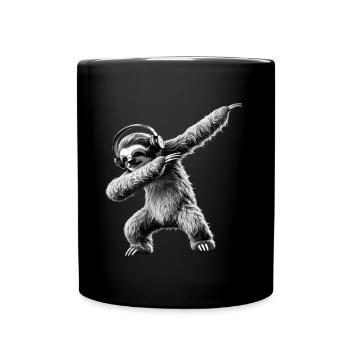 Lustiges Dabbing Faultier Dance Tierliebhaber Dab - Tasse einfarbig - Schwarz - Vorne