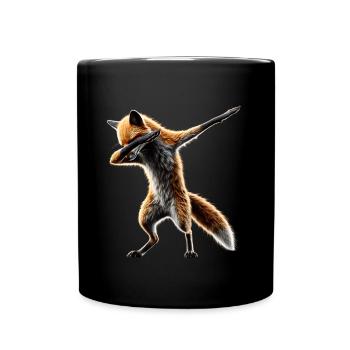 Lustiger Dabbing Fuchs Dance Tierliebhaber Dab - Tasse einfarbig - Schwarz - Vorne
