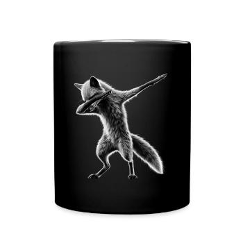 Lustiger Dabbing Fuchs Dance Tierliebhaber Dab - Tasse einfarbig - Schwarz - Vorne