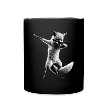 Lustiger Dabbing Fuchs Dance Tierliebhaber Dab - Tasse einfarbig - Schwarz - Vorne