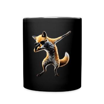 Lustiger Dabbing Fuchs Dance Tierliebhaber Dab - Tasse einfarbig - Schwarz - Vorne