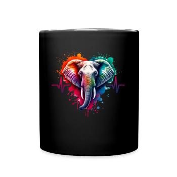 Cardio Sumatra Elephant ECG - Full Colour Mug - black - Front