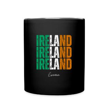 Flagge von Irland, irischer Stolz - Tasse einfarbig - Schwarz - Vorne