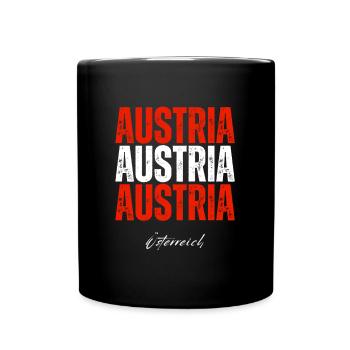 Flag of Austria, Austrian pride - Full Colour Mug - black - Front