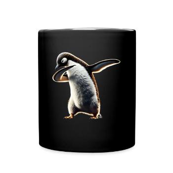 Lustiger Dabbing Pinguin Tanzen Tierliebhaber Dab - Tasse einfarbig - Schwarz - Vorne