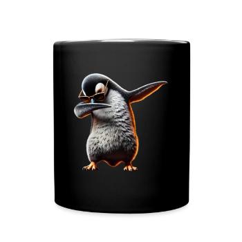 Lustiger Dabbing Pinguin Tanzen Tierliebhaber Dab - Tasse einfarbig - Schwarz - Vorne