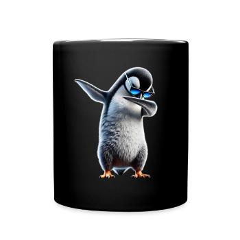 Lustiger Dabbing Pinguin Tanzen Tierliebhaber Dab - Tasse einfarbig - Schwarz - Vorne