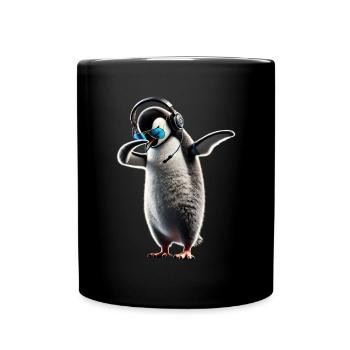Lustiger Dabbing Pinguin Tanzen Tierliebhaber Dab - Tasse einfarbig - Schwarz - Vorne