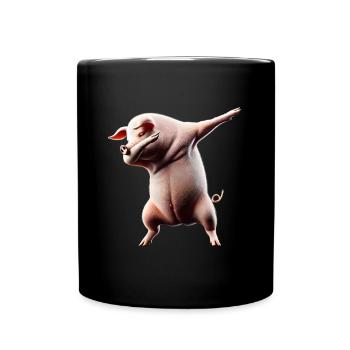Funny Dabbing Pig Farmer Animal Lover Dab - Full Colour Mug - black - Front