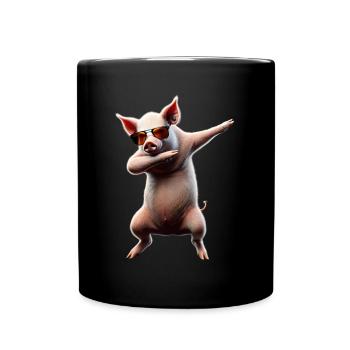 Funny Dabbing Pig Farmer Animal Lover Dab - Full Colour Mug - black - Front