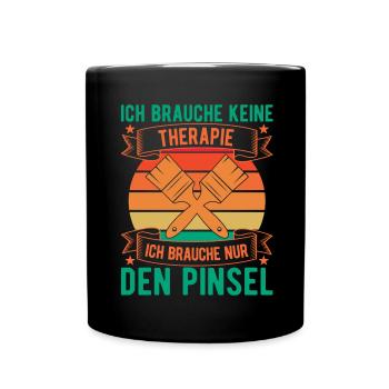 Artistes : pas de thérapie, juste un pinceau, besoin d’un pinceau - Mug uni - noir - Devant