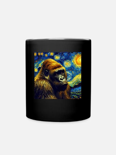 Berggorilla Starry Night - Tasse einfarbig - Schwarz