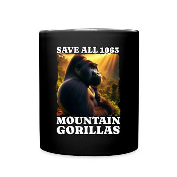 Save Mountain Gorilla - Full Colour Mug - black - Front