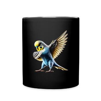 Drôle Dabbing Perruche Oiseau Amoureux des animaux - Mug uni - noir - Devant