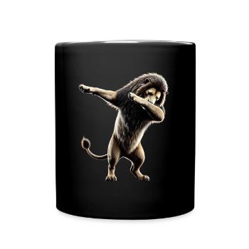 Funny Dabbing Lion Dancing Animal Lover Dab Animal - Full Colour Mug - black - Front