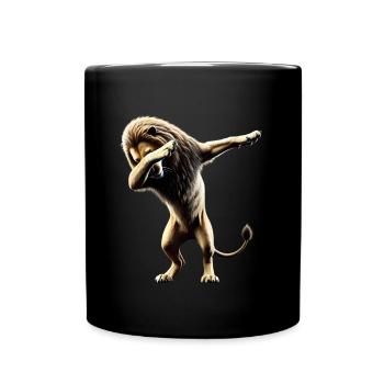 Funny Dabbing Lion Dancing Animal Lover Dab Animal - Full Colour Mug - black - Front