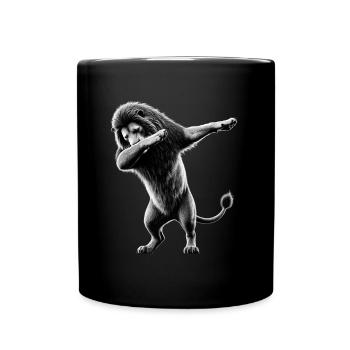 Funny Dabbing Lion Dancing Animal Lover Dab Animal - Full Colour Mug - black - Front