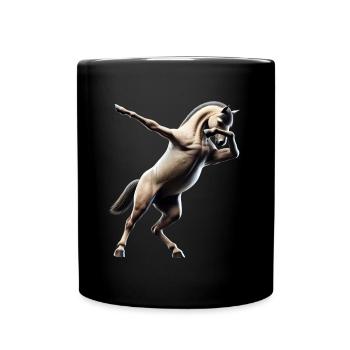 Funny Dabbing Horse Dancing Animal Lover Dab - Full Colour Mug - black - Front