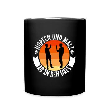 Hops and malt - Full Colour Mug - black - Front
