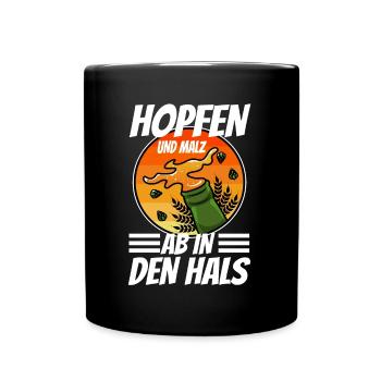 Hops and malt - Full Colour Mug - black - Front