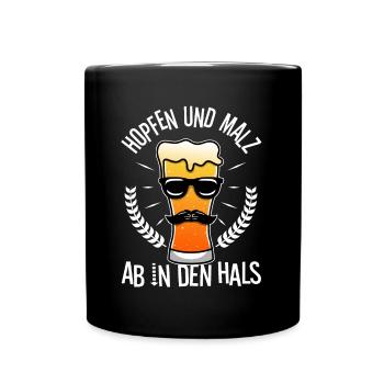 Hops and malt - Full Colour Mug - black - Front