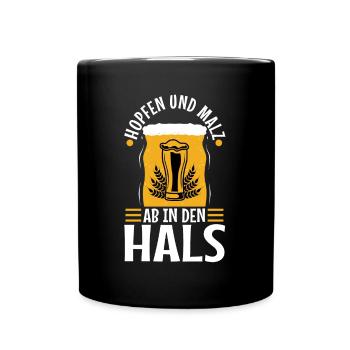 Hops and malt - Full Colour Mug - black - Front