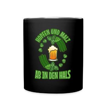 Hops and malt - Full Colour Mug - black - Front