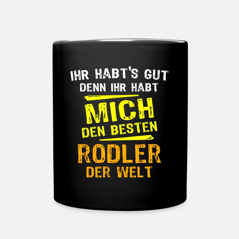 Rodler Geschenk - Tasse einfarbig - Schwarz