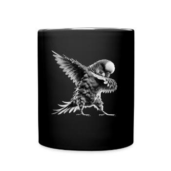 Drôle Dabbing Perruche Oiseau Amoureux des animaux - Mug uni - noir - Devant