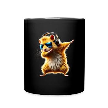 Funny Dabbing Hamster Rodent Animal Lover - Full Colour Mug - black - Front