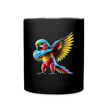 Funny Dabbing Parrot Bird Animal Lover Bird - Full Colour Mug - black - Front